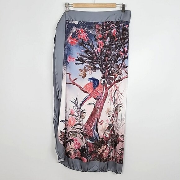 Urban Lux Resort Women's 3 Piece Bikini Sarong Tropical Silver Pink Print Size S - Picture 5 of 16